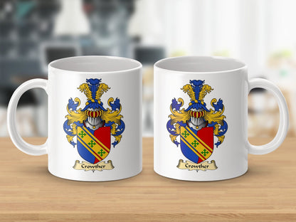 Physical Item 11oz / White Crowther Clan Coat Of Arms Scottish Mug