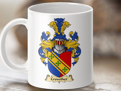 Physical Item 11oz / White Crowther Clan Coat Of Arms Scottish Mug