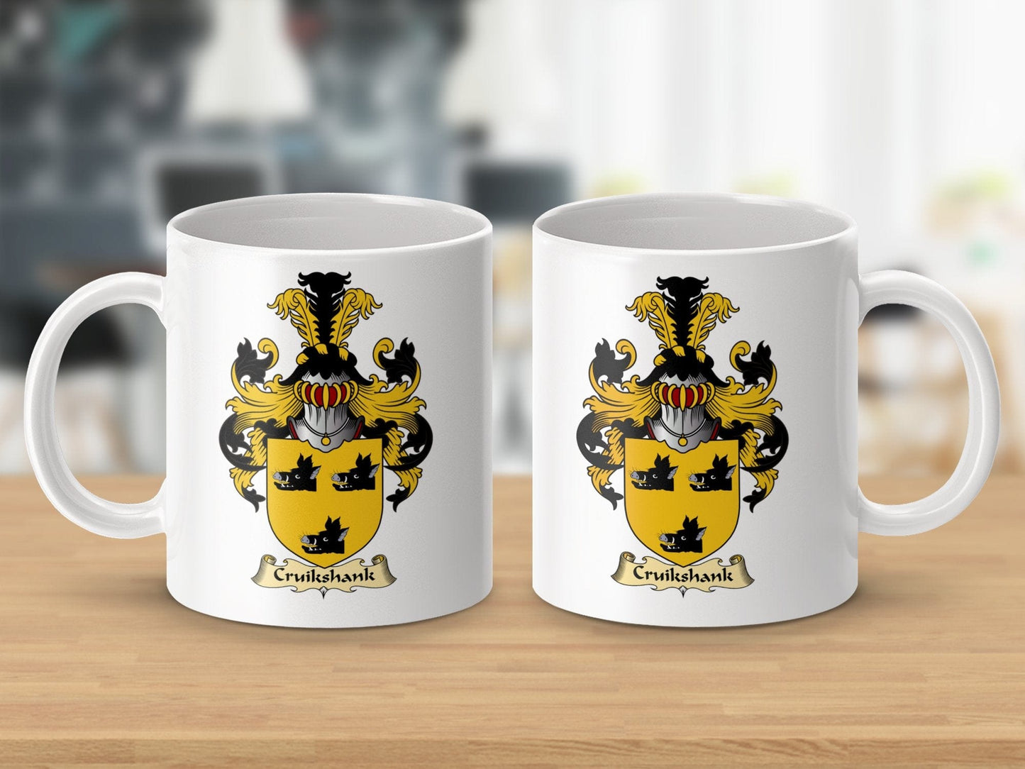 Physical Item 11oz / White Cruikshank Clan Coat Of Arms Scottish Mug