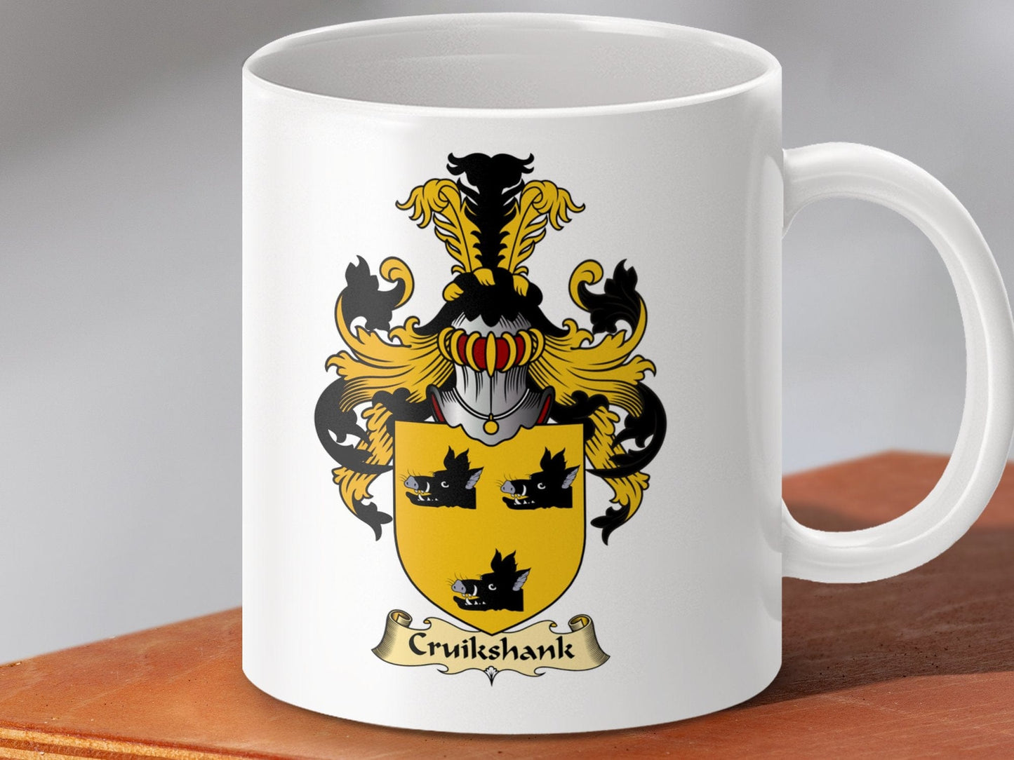 Physical Item 11oz / White Cruikshank Clan Coat Of Arms Scottish Mug