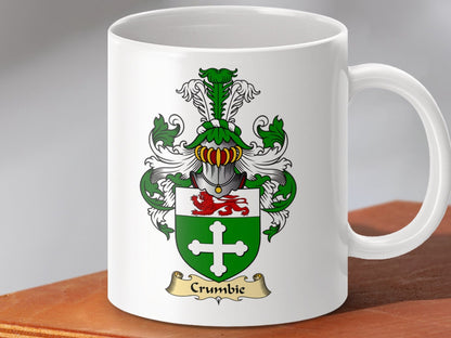 Physical Item 11oz / White Crumbie Clan Coat of Arms Scottish Mug