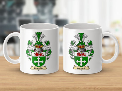 Physical Item 11oz / White Crumbie Clan Coat of Arms Scottish Mug