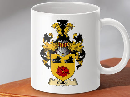 Physical Item 11oz / White Cullen Clan Coat Of Arms Scottish Mug