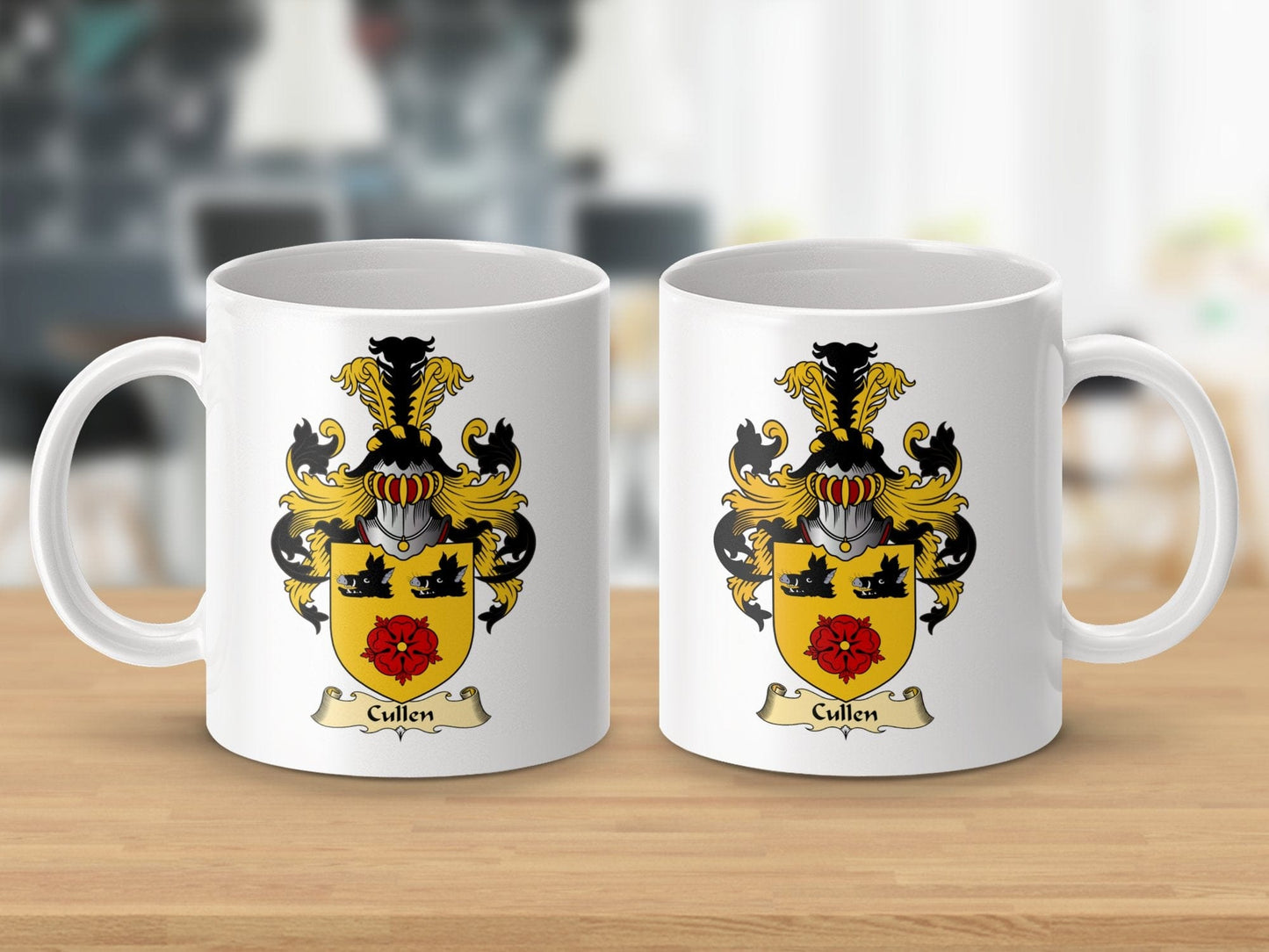 Physical Item 11oz / White Cullen Clan Coat Of Arms Scottish Mug