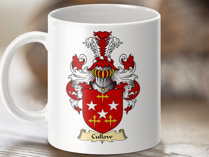 Physical Item 11oz / White Cullow Clan Coat Of Arms Scottish Mug