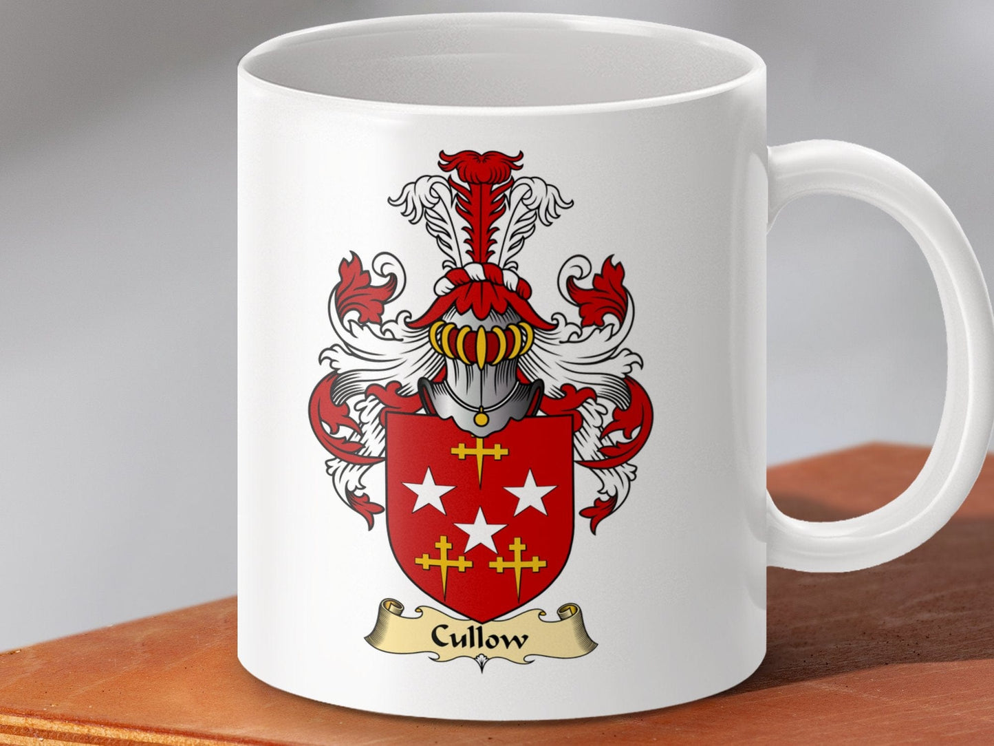 Physical Item 11oz / White Cullow Clan Coat Of Arms Scottish Mug