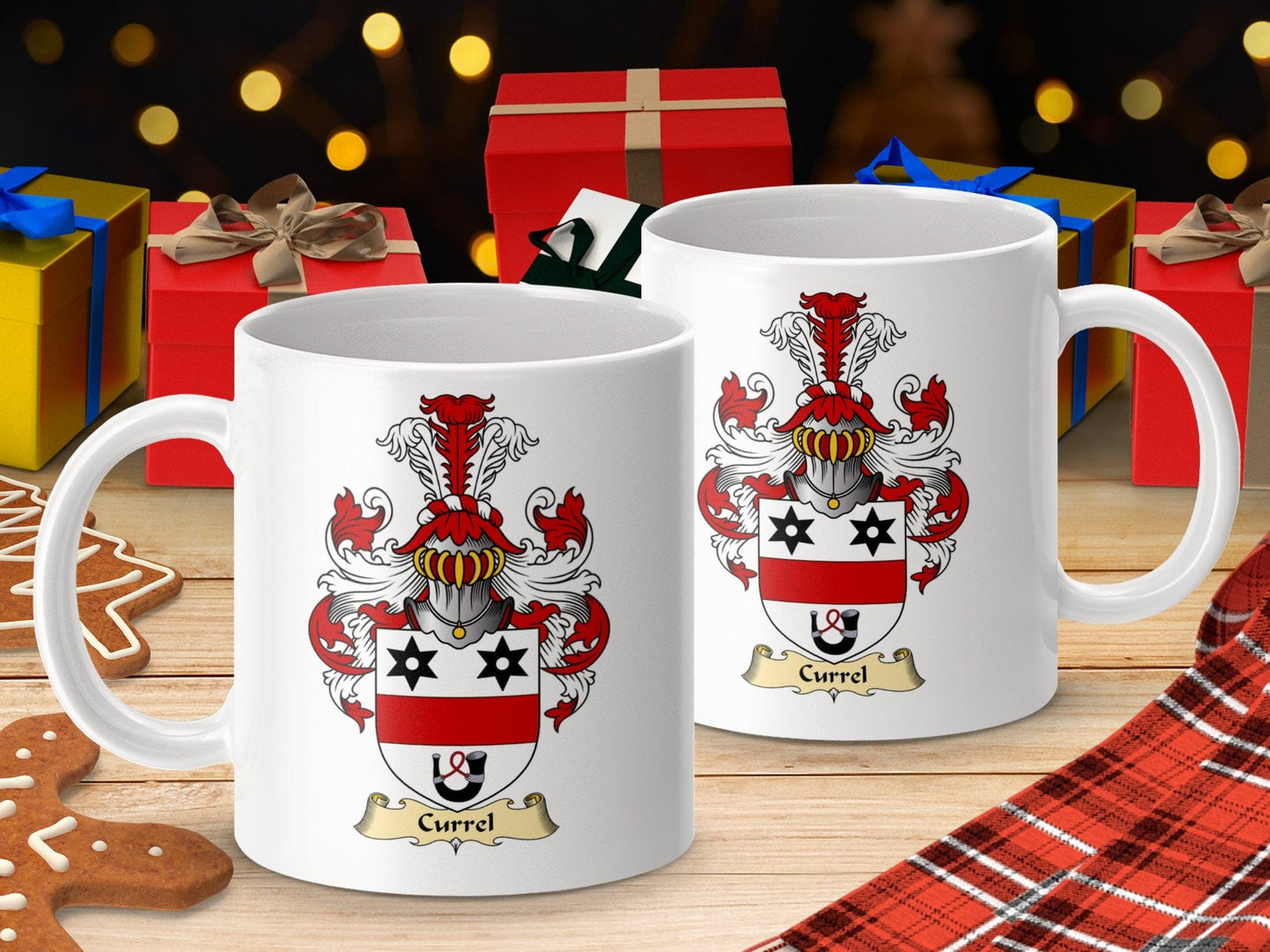 Physical Item 11oz / White Currel Clan Coat Of Arms Authentic Scottish Mug