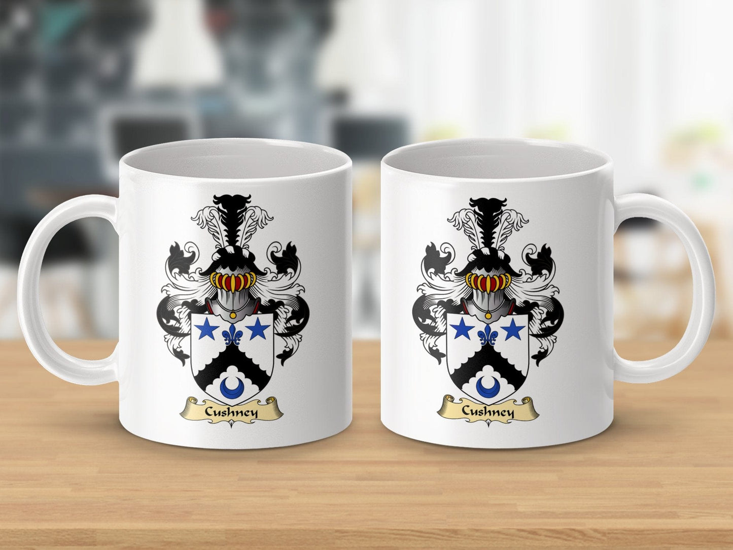 Physical Item 11oz / White Cushny Clan Coat Of Arms Scottish Mug