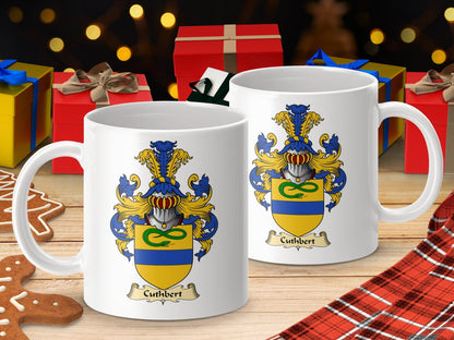 Physical Item 11oz / White Cuthbert Clan Coat Of Arms Scottish Mug