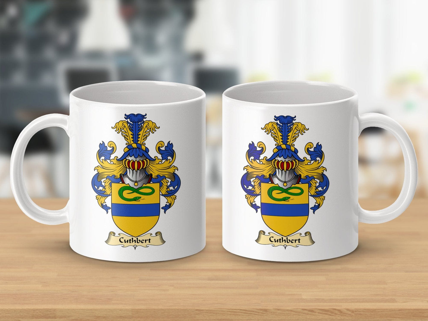 Physical Item 11oz / White Cuthbert Clan Coat Of Arms Scottish Mug