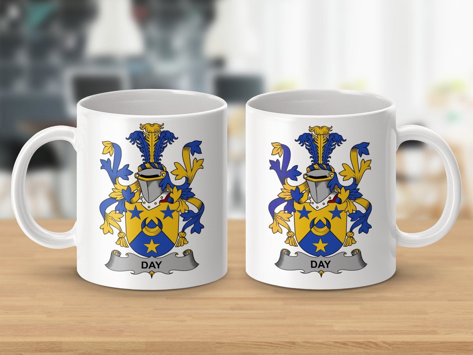 Physical Item 11oz / White Day Surname Irish Heraldry Ceramic Mug