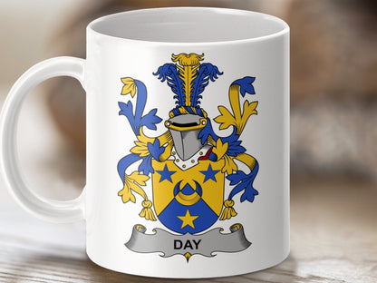 Physical Item 11oz / White Day Surname Irish Heraldry Ceramic Mug