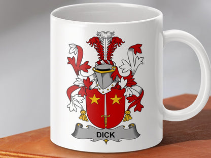 Physical Item 11oz / White Dick Surname Irish Heraldry Ceramic Mug