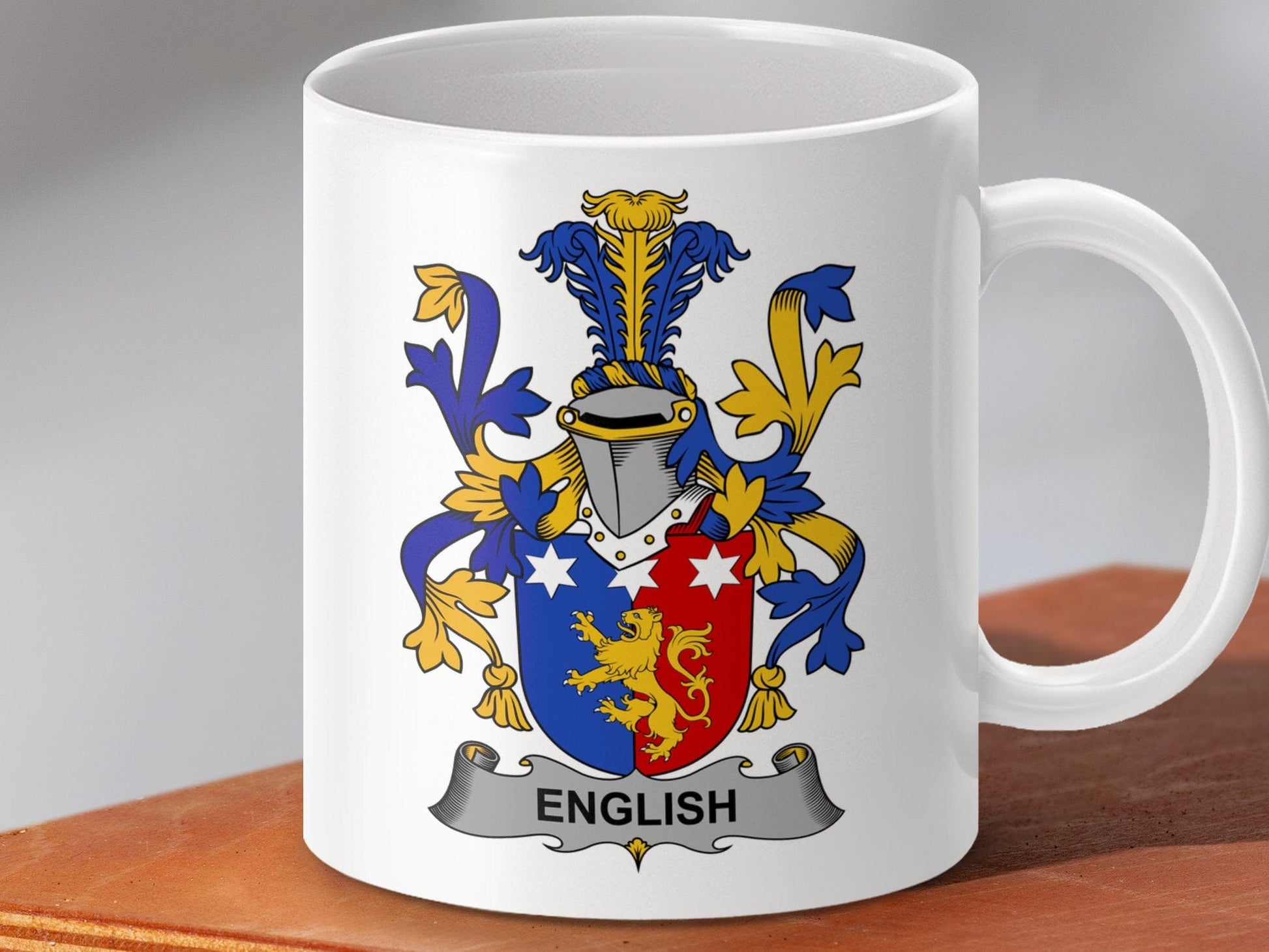 Physical Item 11oz / White English Surname Irish Heraldry Ceramic Mug