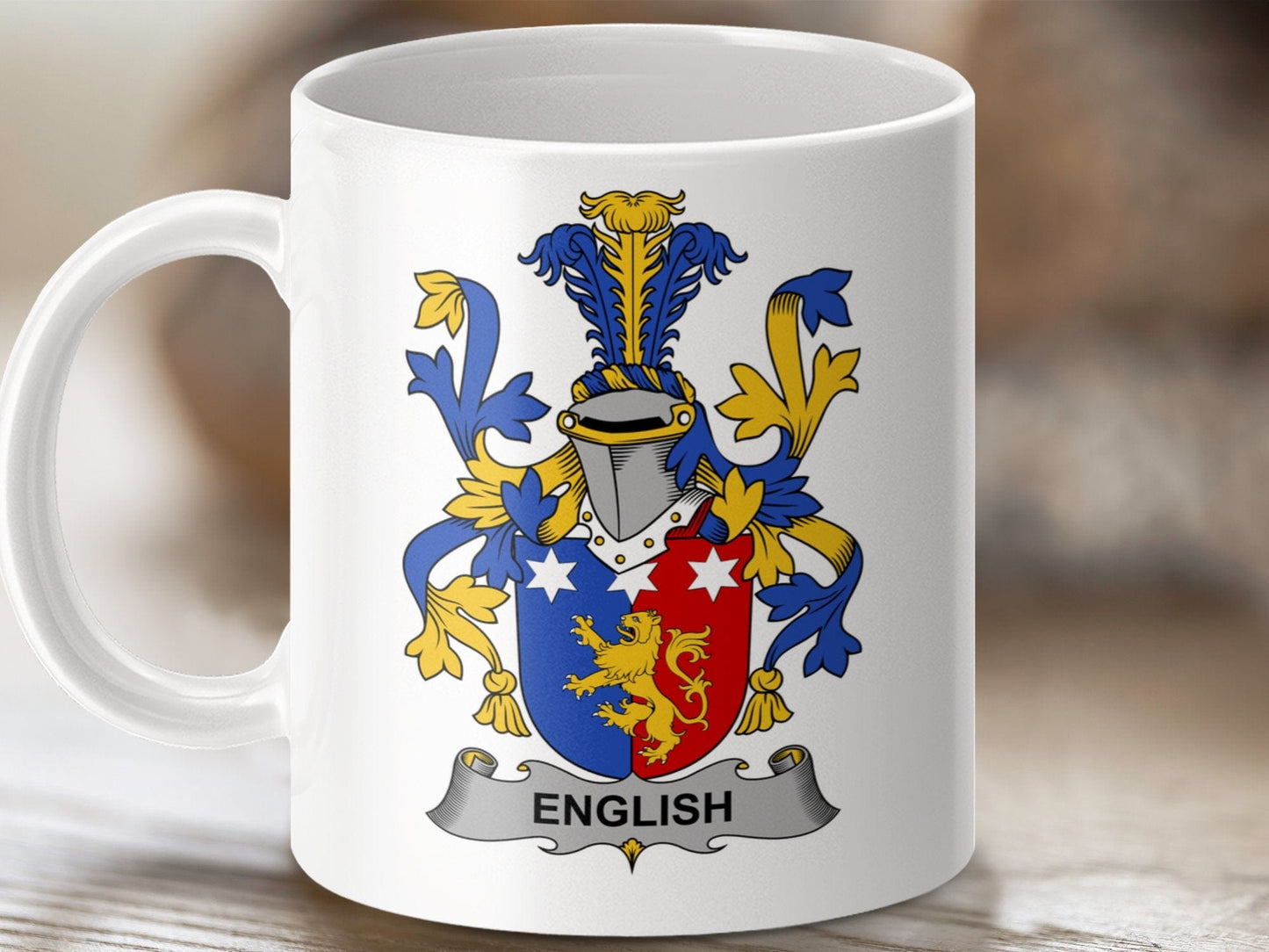 Physical Item 11oz / White English Surname Irish Heraldry Ceramic Mug