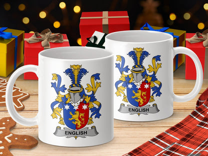 Physical Item 11oz / White English Surname Irish Heraldry Ceramic Mug