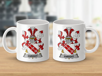 Physical Item 11oz / White Enright Surname Irish Heraldry Ceramic Mug