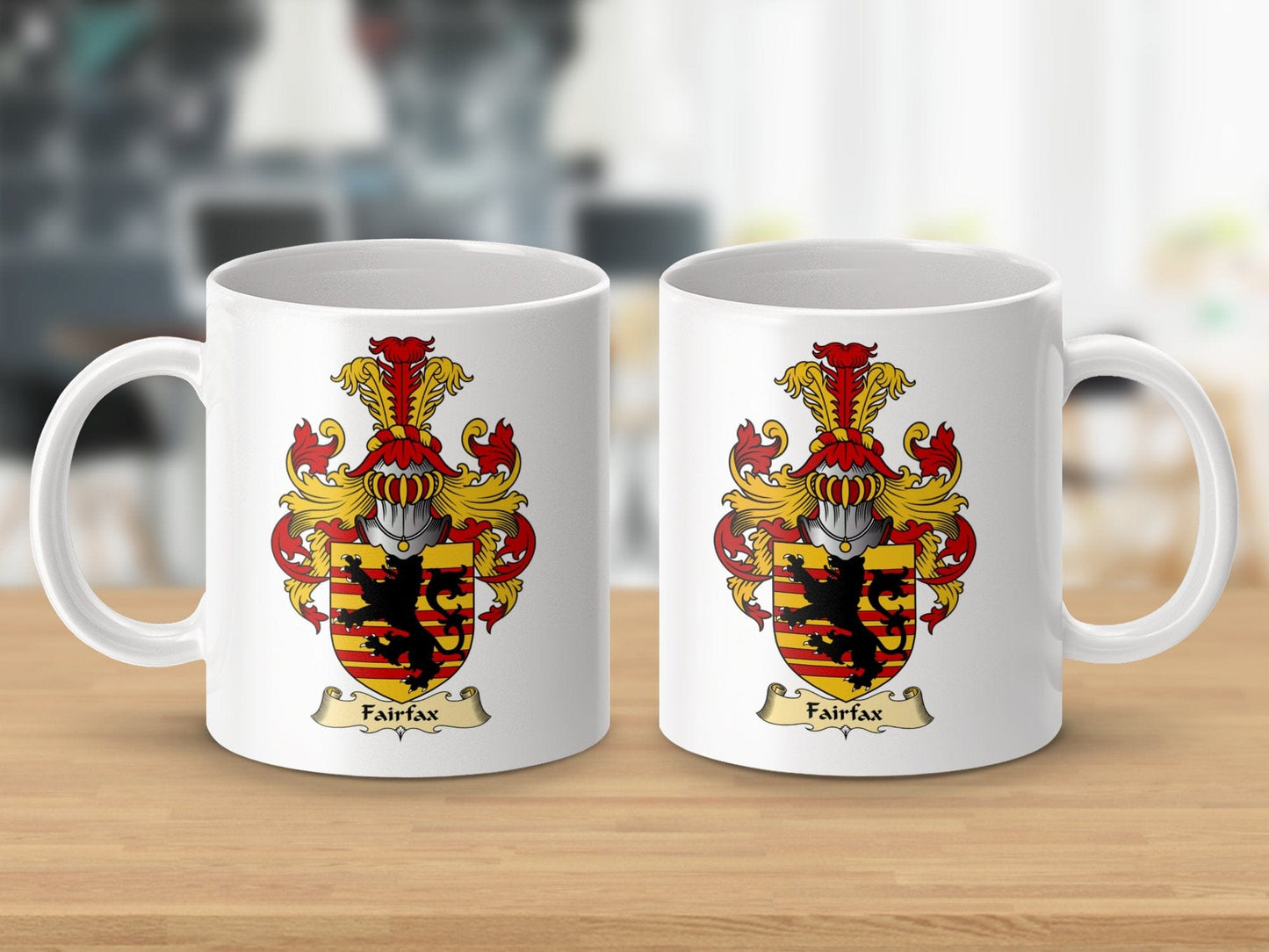 Physical Item 11oz / White Fairfax Clan Coat Of Arms Scottish Mug