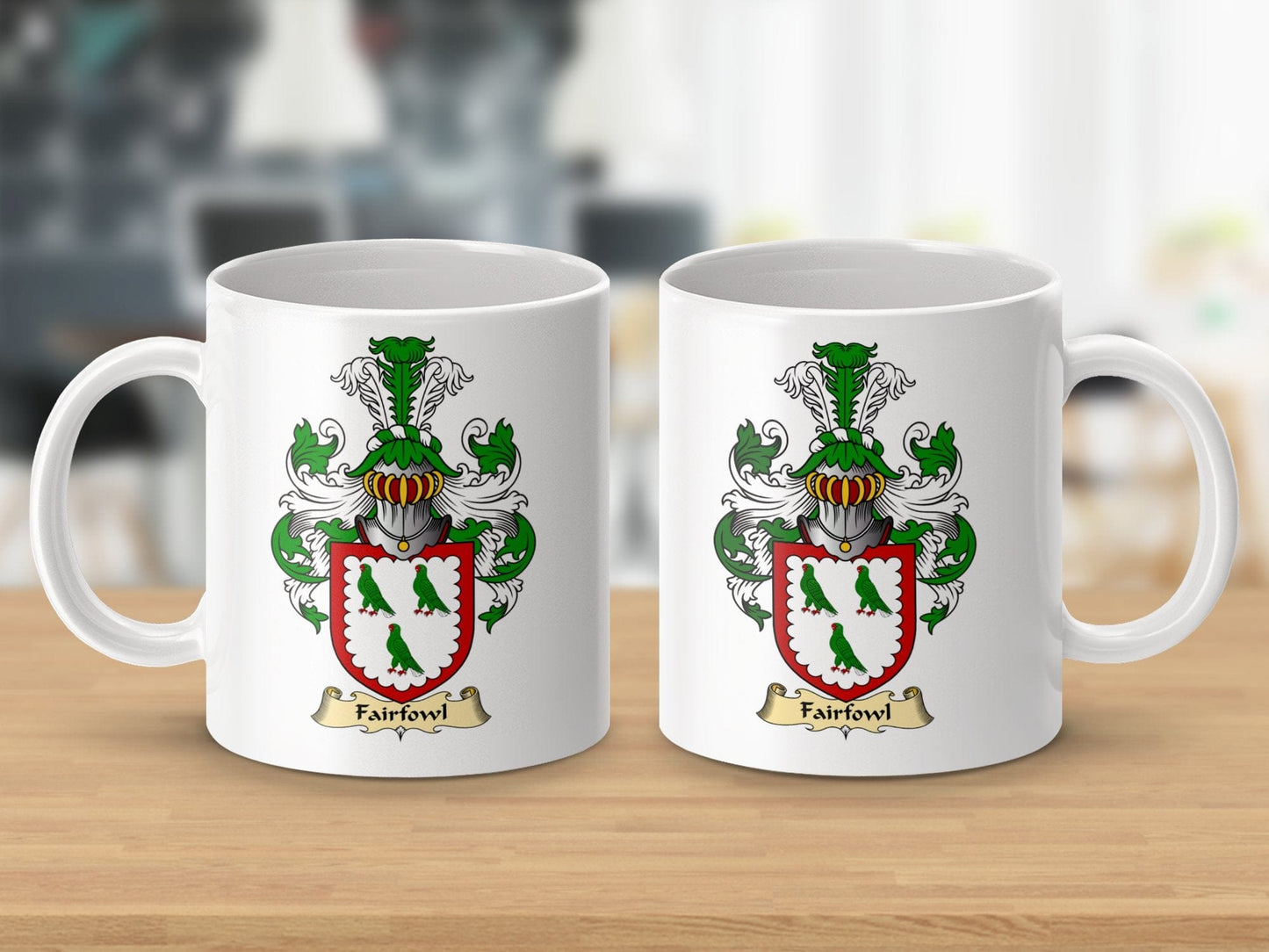 Physical Item 11oz / White Fairfowl Clan Coat Of Arms Scottish Mug