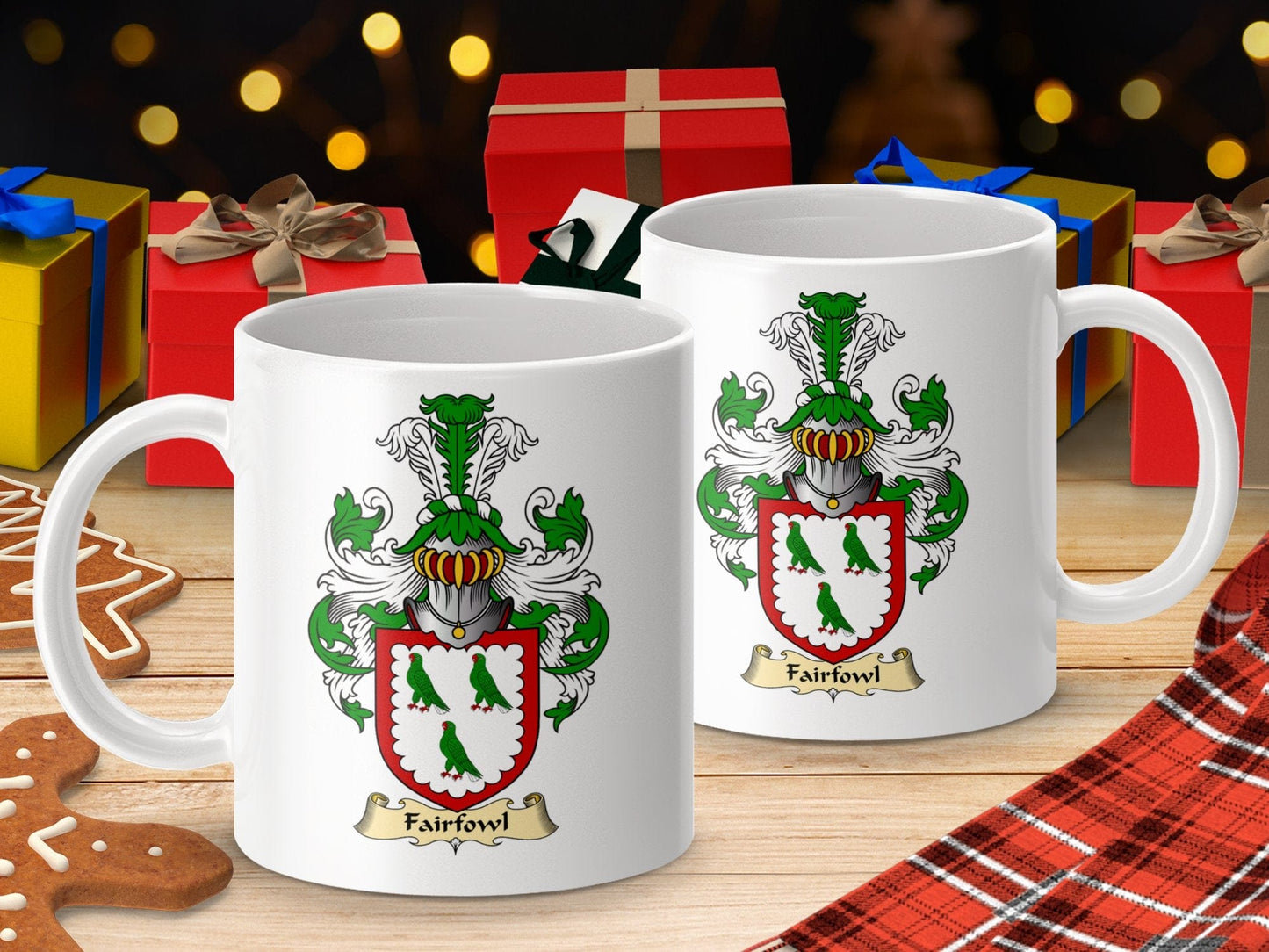 Physical Item 11oz / White Fairfowl Clan Coat Of Arms Scottish Mug