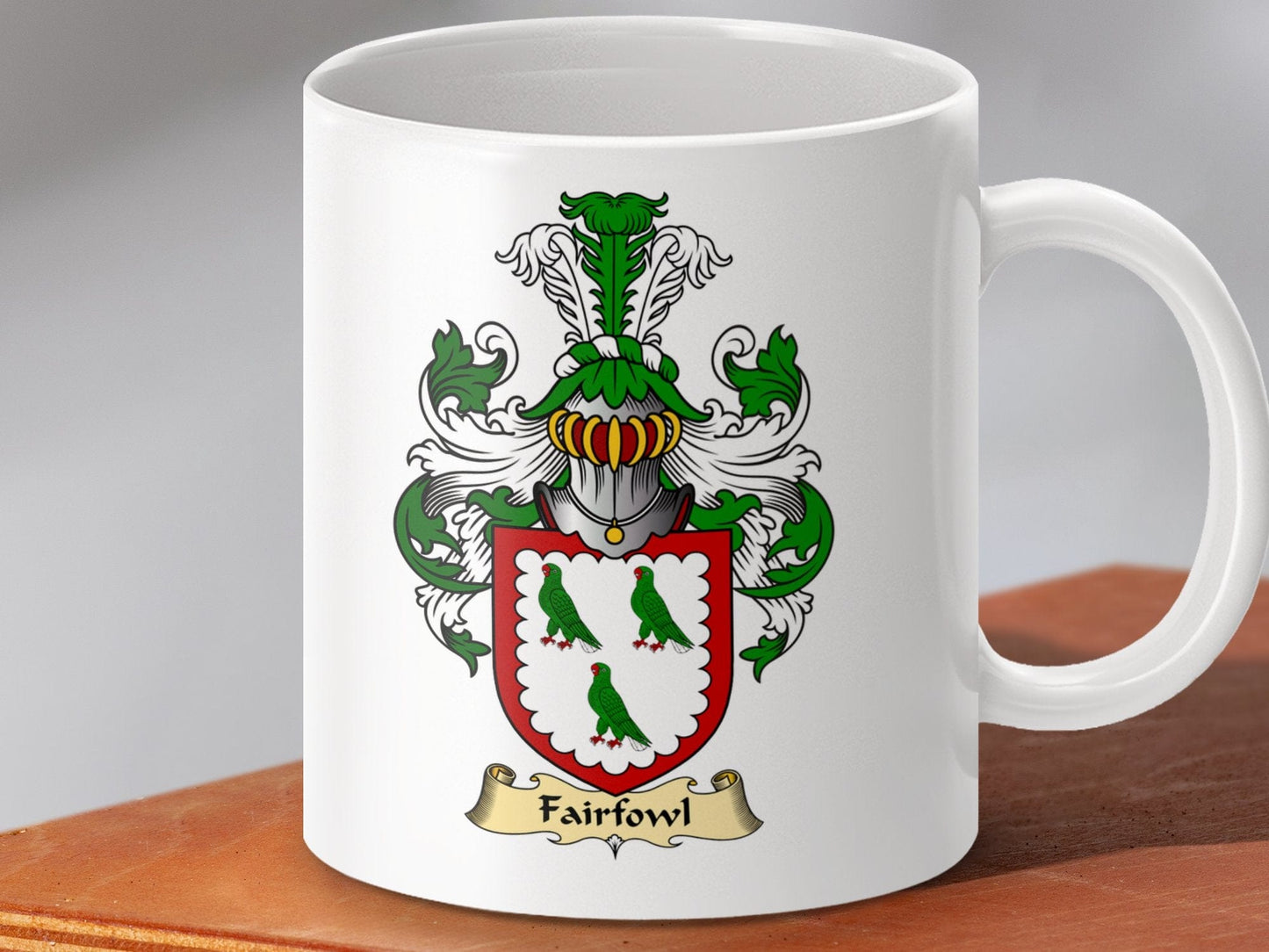 Physical Item 11oz / White Fairfowl Clan Coat Of Arms Scottish Mug