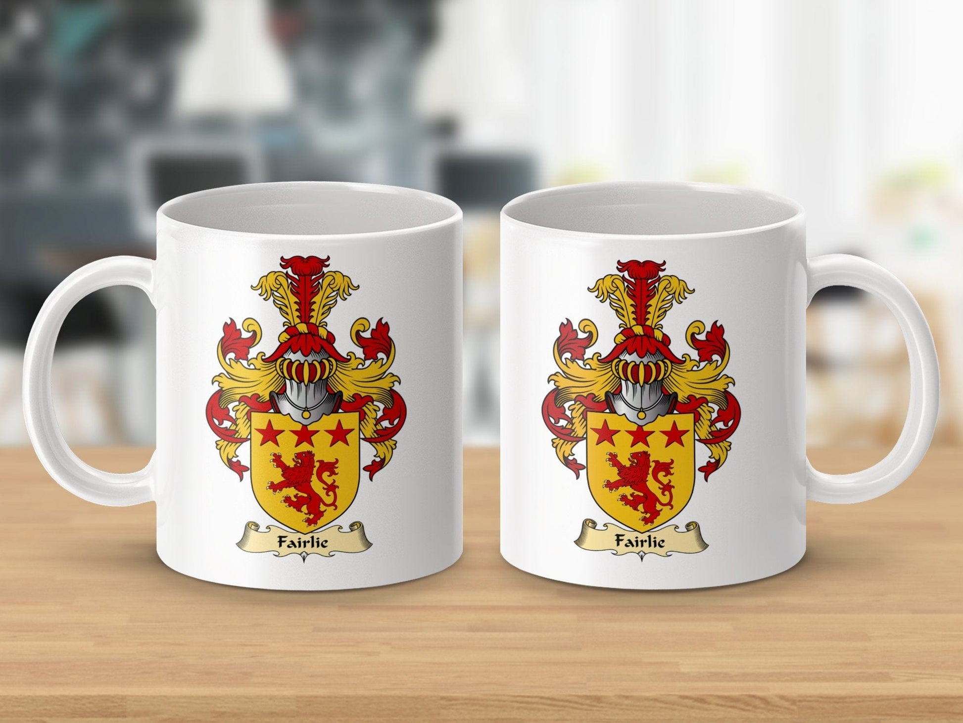 Physical Item 11oz / White Fairlie Clan Coat Of Arms Scottish Mug