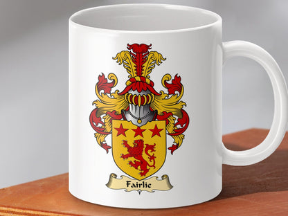 Physical Item 11oz / White Fairlie Clan Coat Of Arms Scottish Mug