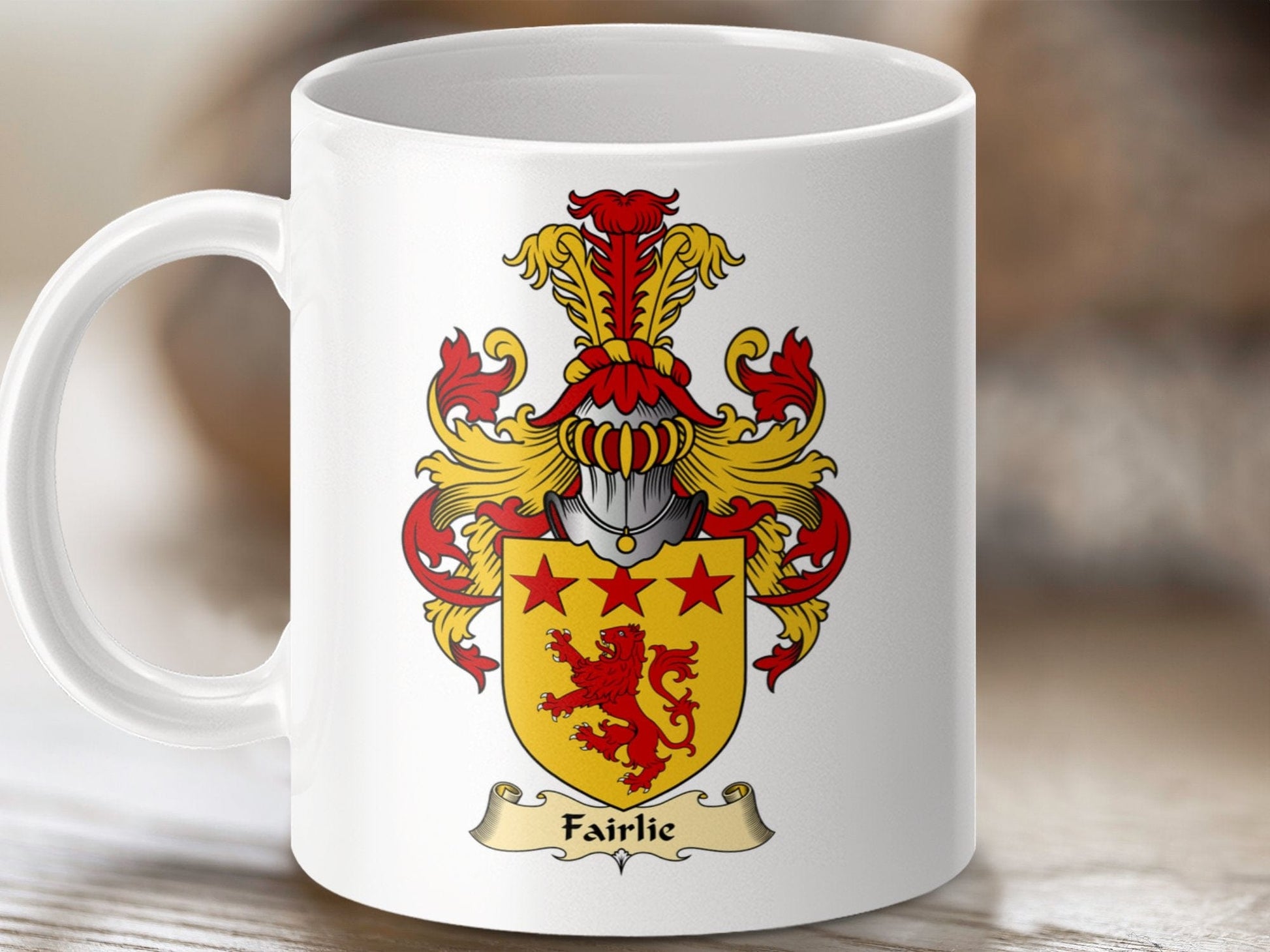 Physical Item 11oz / White Fairlie Clan Coat Of Arms Scottish Mug