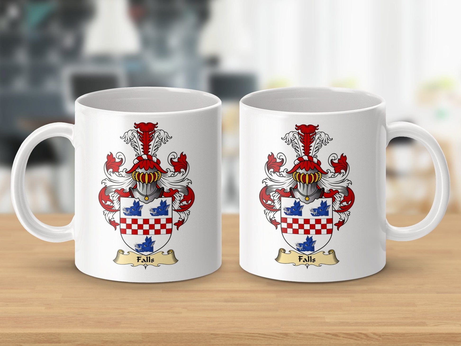 Physical Item 11oz / White Falls Clan Coat Of Arms Scottish Mug