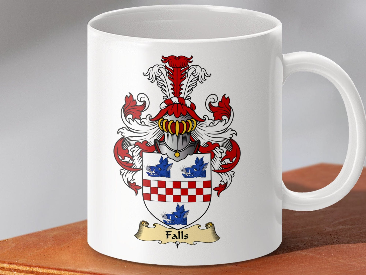 Physical Item 11oz / White Falls Clan Coat Of Arms Scottish Mug