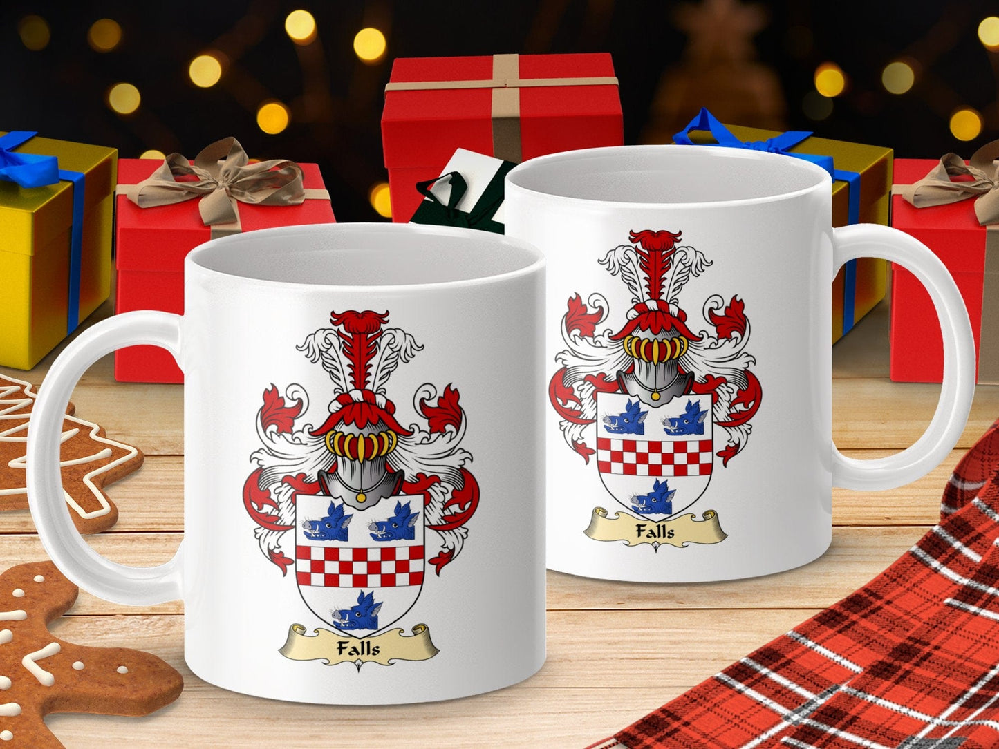 Physical Item 11oz / White Falls Clan Coat Of Arms Scottish Mug