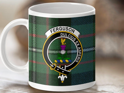 Ferguson Clan Dulcius Ex Asperis Tartan Mug - Celtic Ancestry Gifts