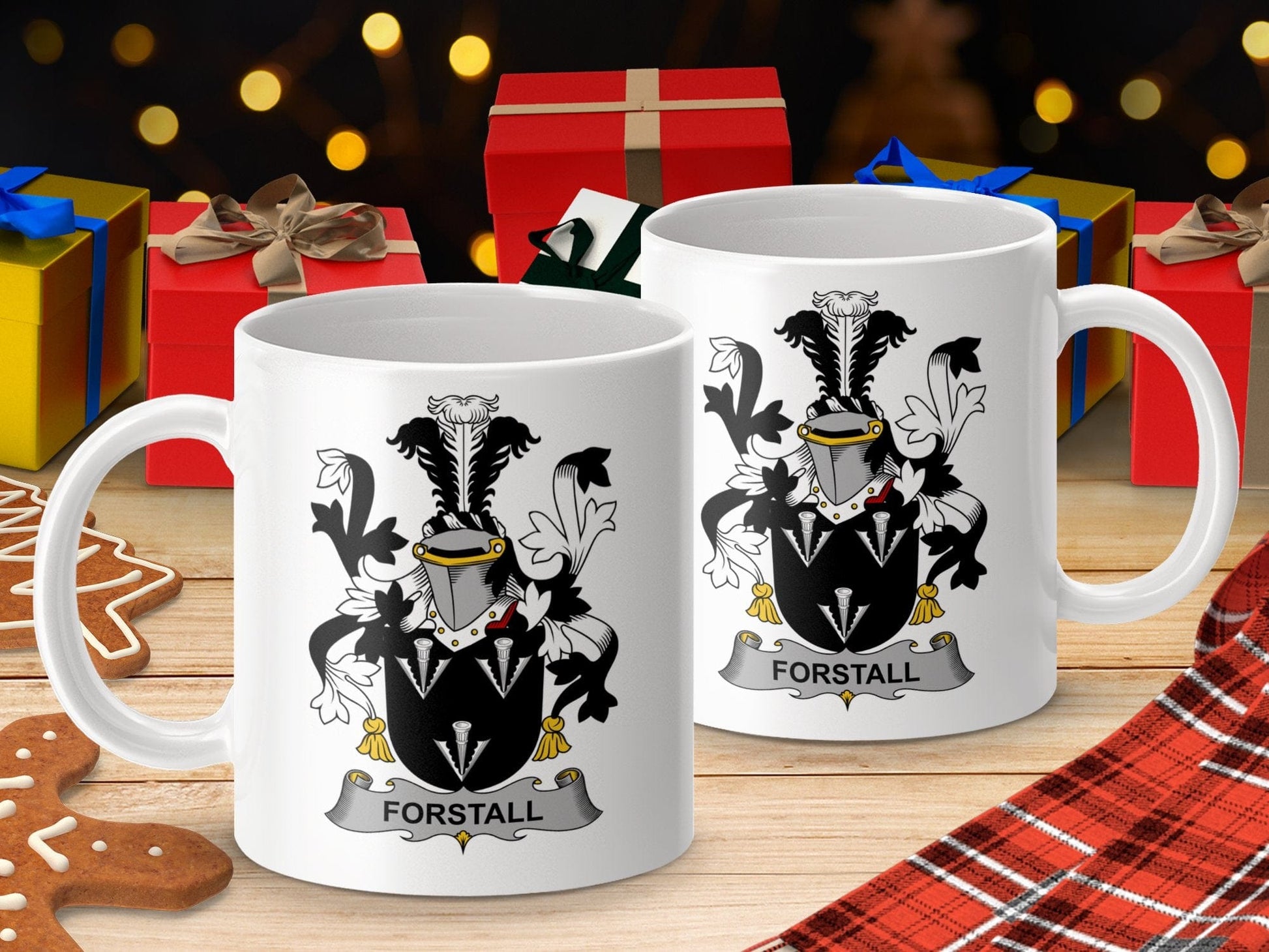 Physical Item 11oz / White Forstall Surname Irish Heraldry Ceramic Mug