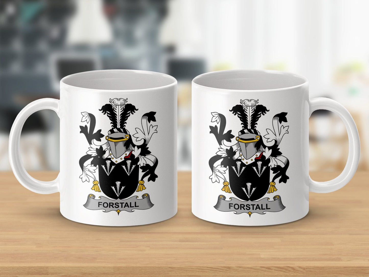 Physical Item 11oz / White Forstall Surname Irish Heraldry Ceramic Mug