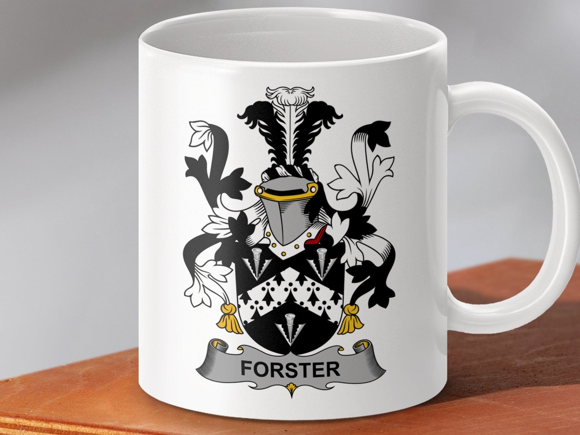 Physical Item 11oz / White Forster Surname Irish Heraldry Ceramic mug