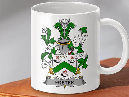 Physical Item 11oz / White Foster Surname Irish Heraldry Ceramic Mug