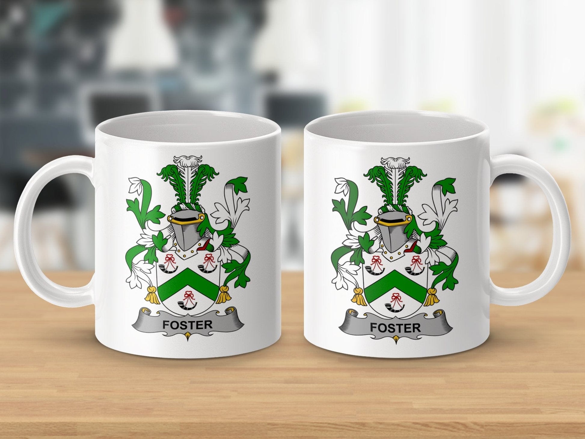 Physical Item 11oz / White Foster Surname Irish Heraldry Ceramic Mug