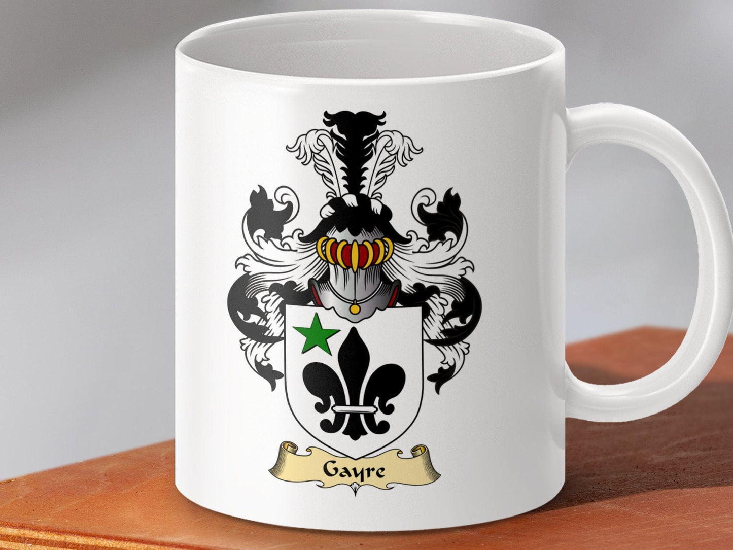 Physical Item 11oz / White Gayre Clan Coat Of Arms Scottish Mug