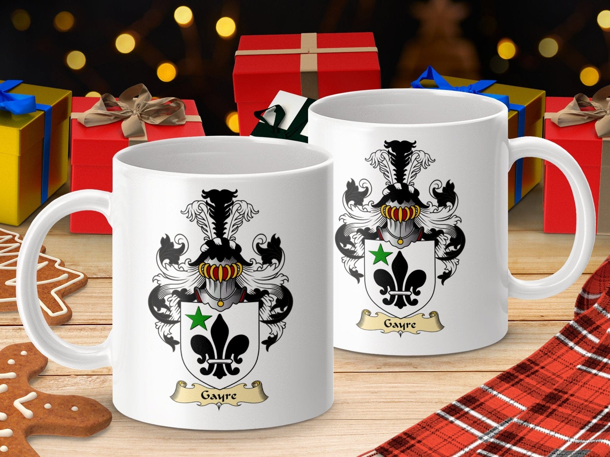 Physical Item 11oz / White Gayre Clan Coat Of Arms Scottish Mug