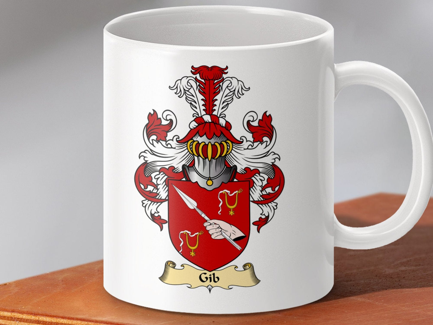 Physical Item 11oz / White Gib Clan Coat Of Arms Scottish Mug