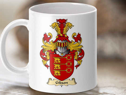 Physical Item 11oz / White Gibson Clan Coat Of Arms Scottish Mug