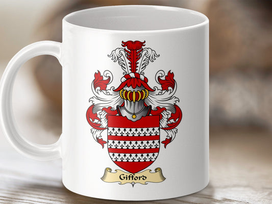 Physical Item 11oz / White Gifford Clan Coat Of Arms Scottish Mug