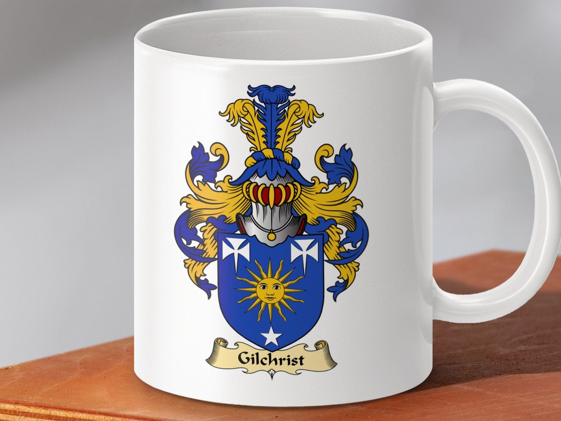 Physical Item 11oz / White Gilchrist Clan Coat Of Arms Scottish Mug