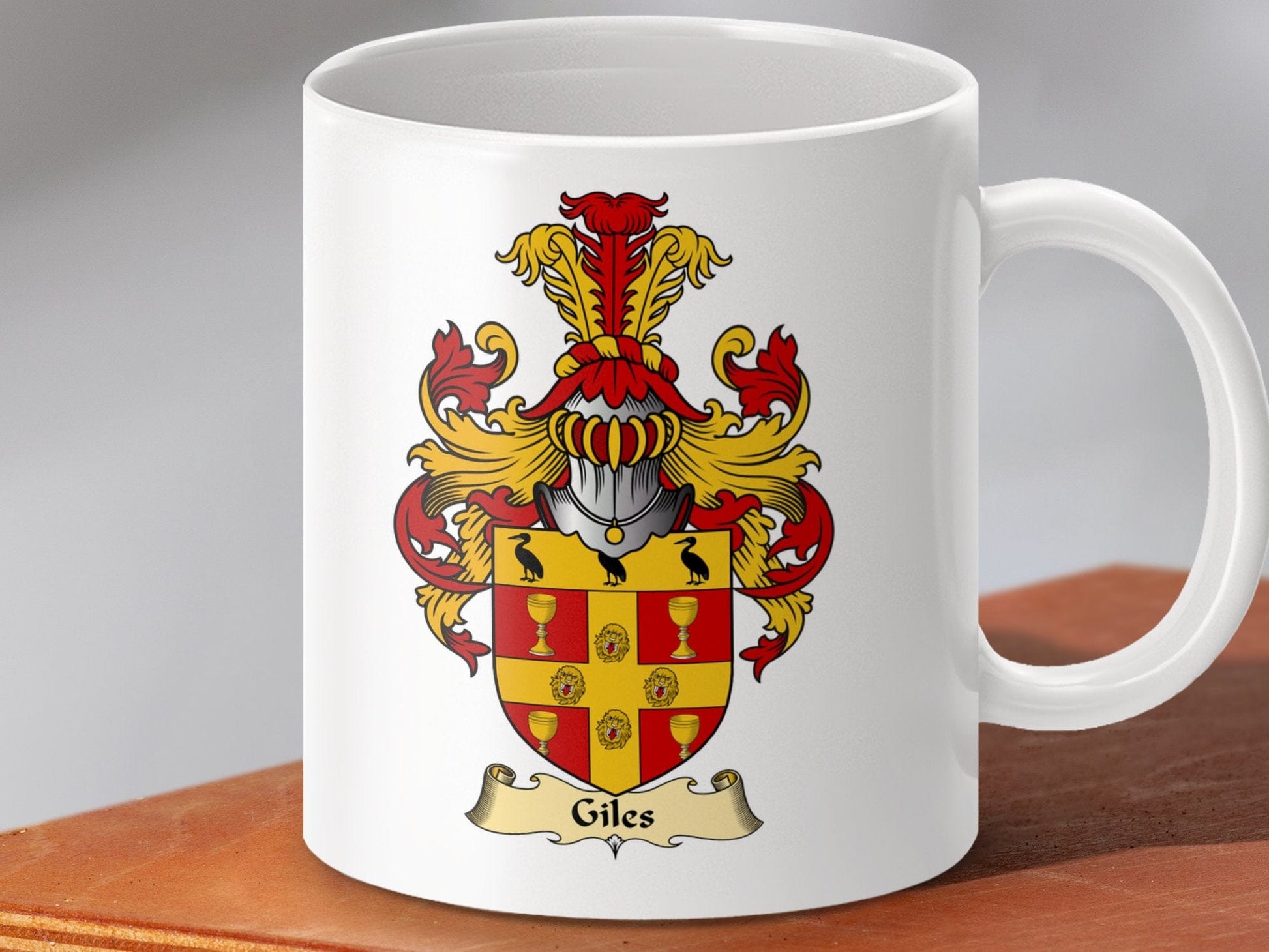 Physical Item 11oz / White Giles Clan Coat Of Arms Scottish Mug