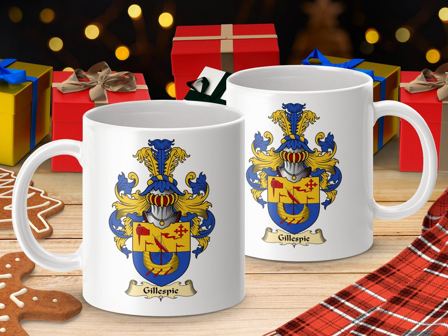 Physical Item 11oz / White Gillespie Clan Coat Of Arms Scottish Mug