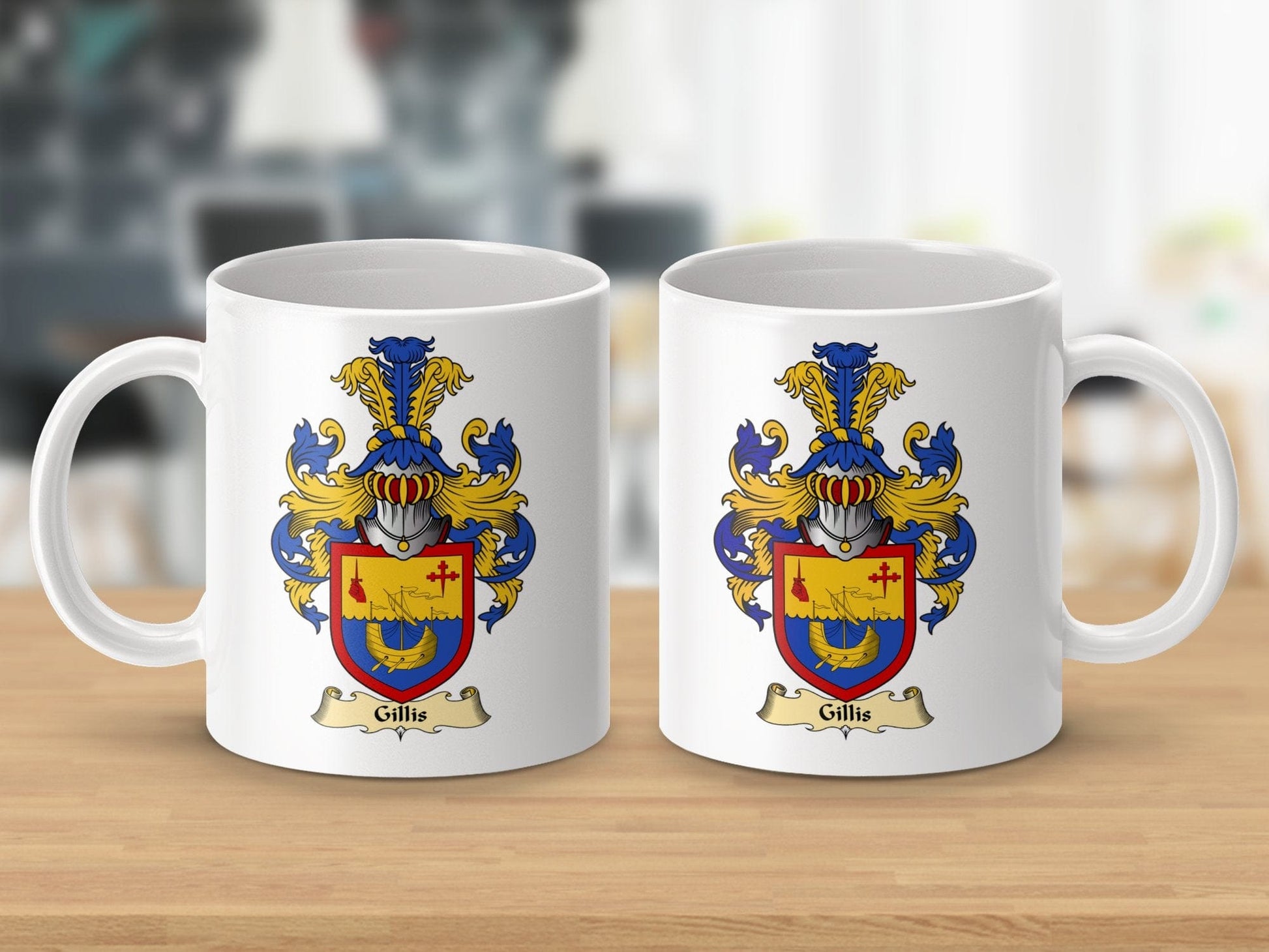 Physical Item 11oz / White Gillis Clan Coat Of Arms Scottish Mug