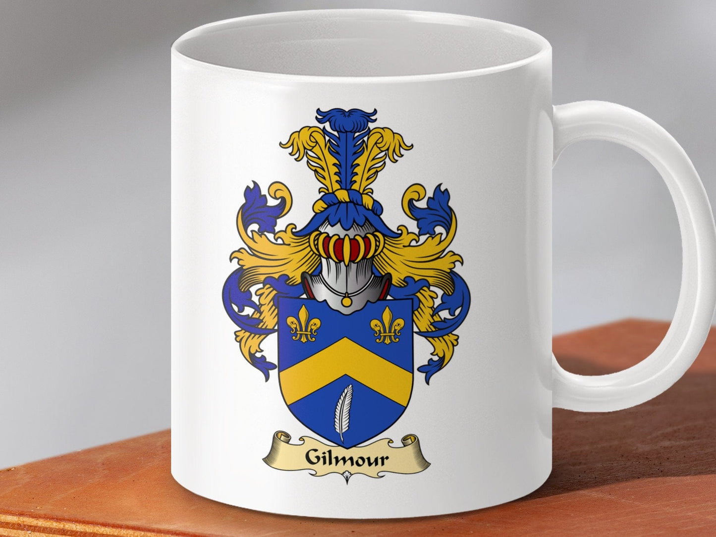 Physical Item 11oz / White Gilmour Clan Coat Of Arms Scottish Mug