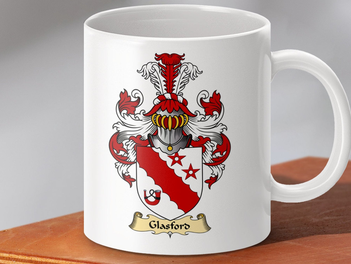 Physical Item 11oz / White Glasford Scottish Clan Coat Of Arms Crest Mug