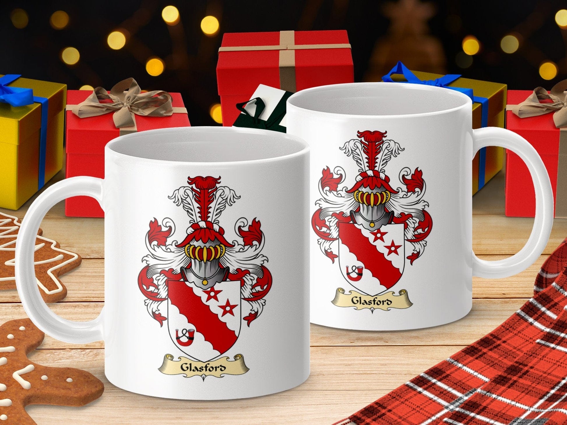 Physical Item 11oz / White Glasford Scottish Clan Coat Of Arms Crest Mug