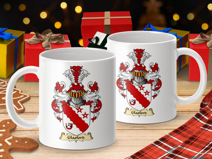 Physical Item 11oz / White Glasford Scottish Clan Coat Of Arms Crest Mug